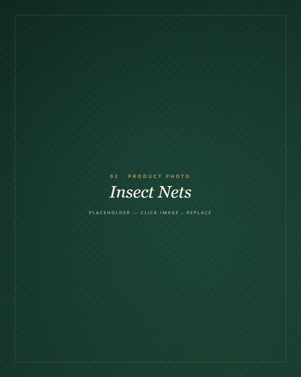 Insect net used as a physical crop protection barrier